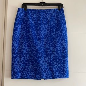 Loft blue jacquard skirt